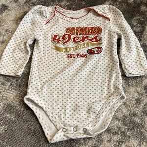 NFL Team Apparel Girl' San Fransico 49er's Long Sleeve Onesie  12 Months